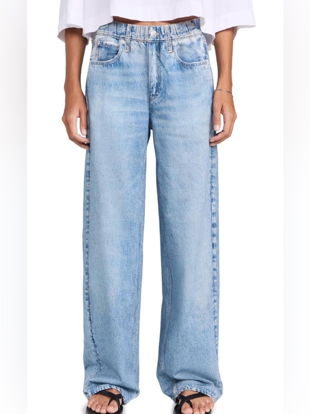 rag & bone Women's Miramar Wide Leg Jeans Valentina Wash